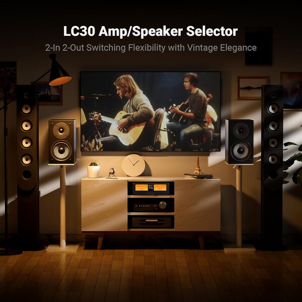 Main product image for Fosi Audio LC30-Y Speaker Selector with Orange VU Meters235-288